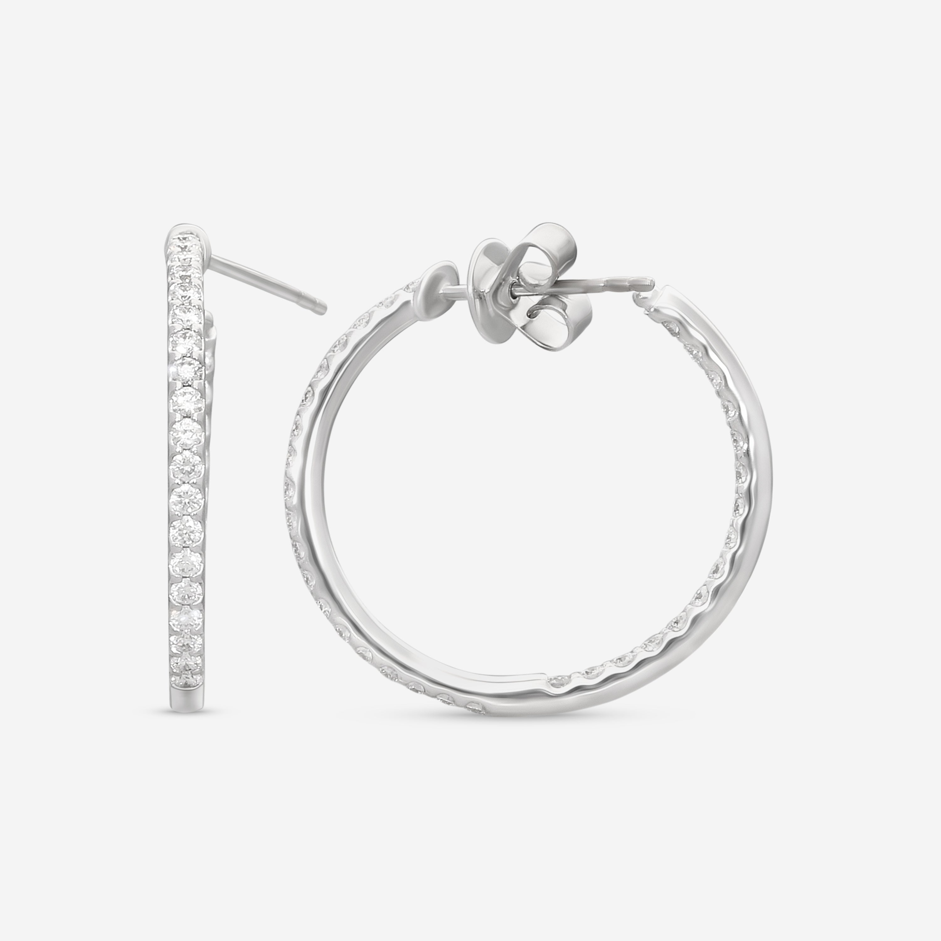 Mémoire Odessa 18K White Gold Diamond Hoop Earrings CHHO330 - THE SOLIST