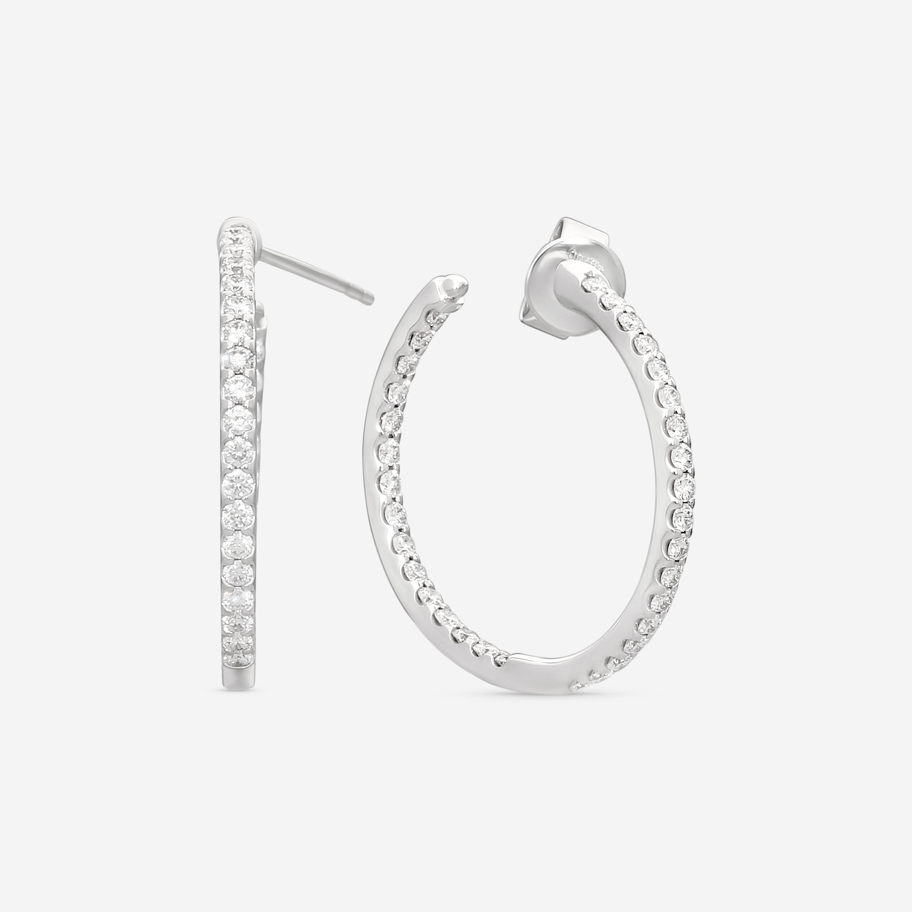Mémoire Odessa 18K White Gold Diamond Hoop Earrings CHHO330 - THE SOLIST
