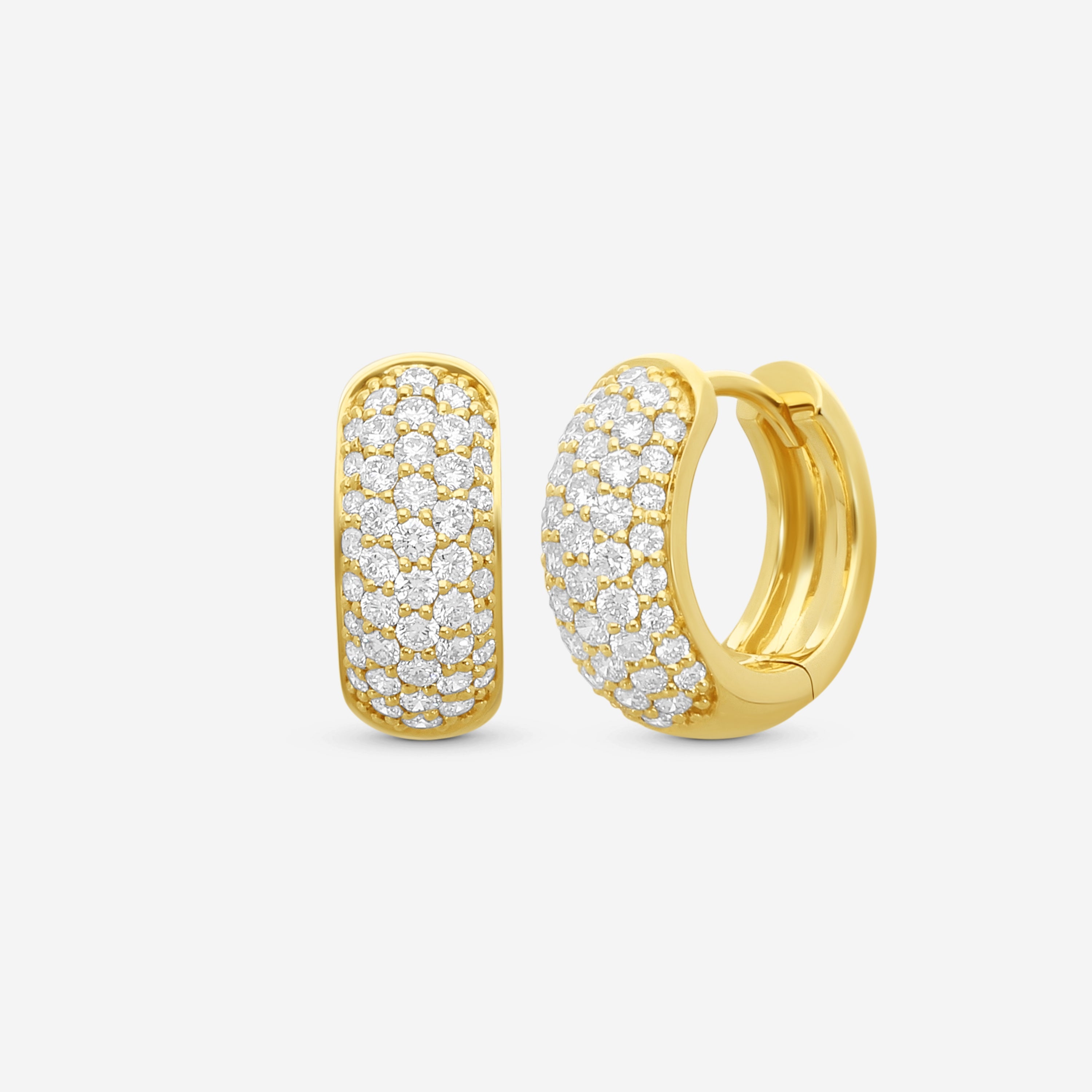 Memoire - Pave Huggies .79 ctw 18K Yellow Gold - CHHO378-18KY - THE SOLIST