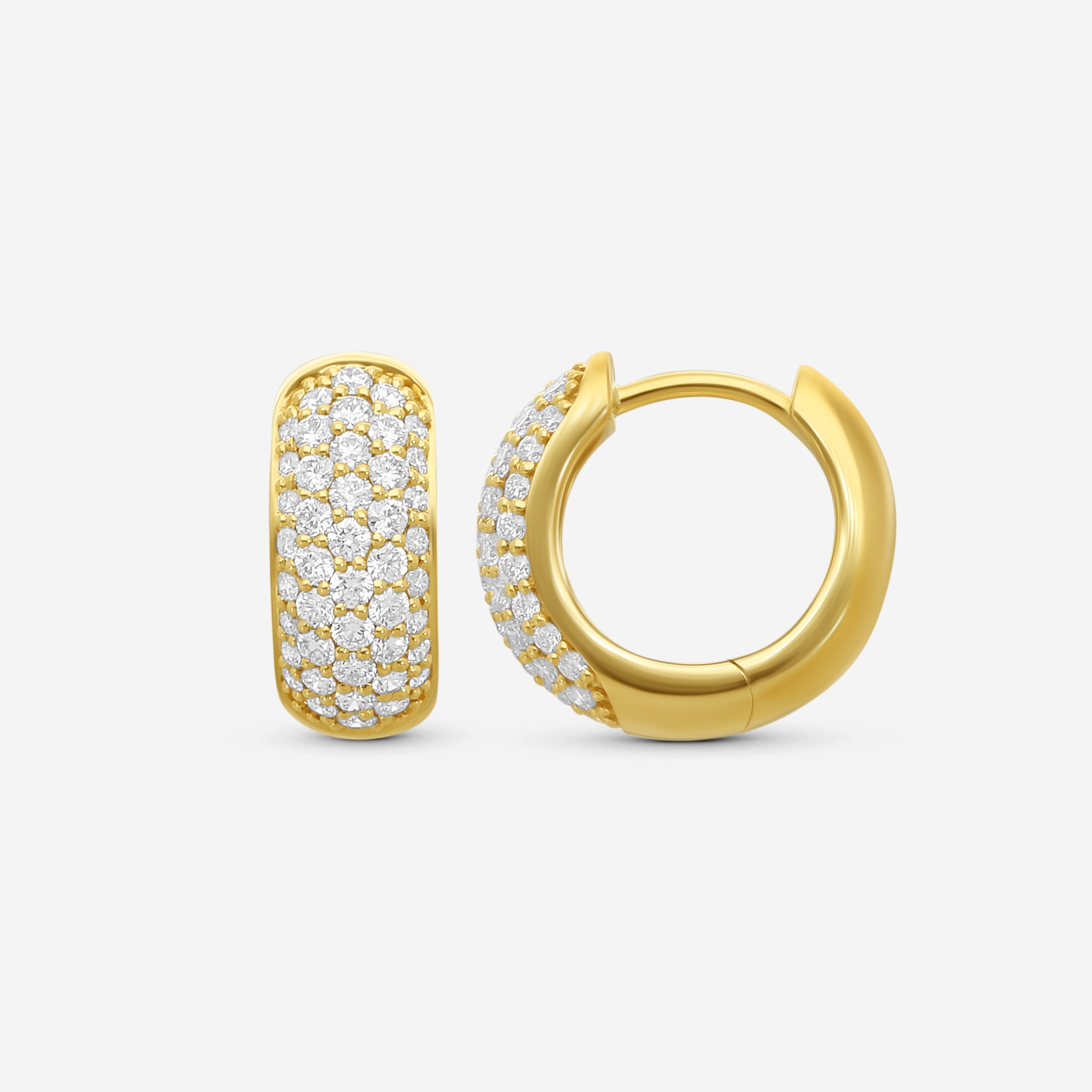 Memoire - Pave Huggies .79 ctw 18K Yellow Gold - CHHO378-18KY - THE SOLIST