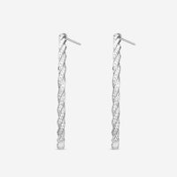 Mémoire 18K White Gold Full Pavé Rope Hoop Earrings CHHO384 - THE SOLIST
