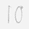 Mémoire 18K White Gold Full Pavé Rope Hoop Earrings CHHO384 - THE SOLIST