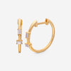 Ina Mar 14K Yellow Gold, Emerald Shape Diamonds Small Hoop Earrings CJ/003113