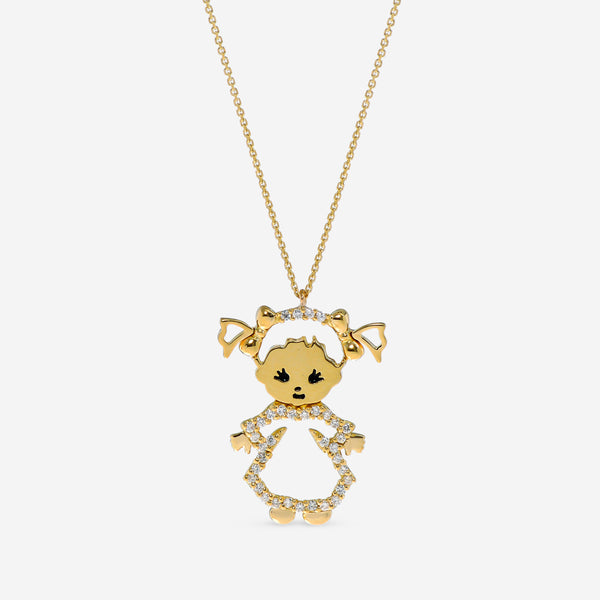 Minu by Giovanni Ferraris 18K Yellow Gold Diamond 0.60ct. tw. Girl Charm Pendant Necklace CL1669BG-L