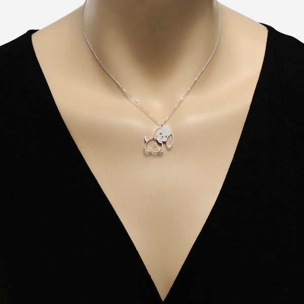 Minu by Giovanni Ferraris 18K White Gold Diamond Playful Puppy Pendant Necklace CL1745AB-L