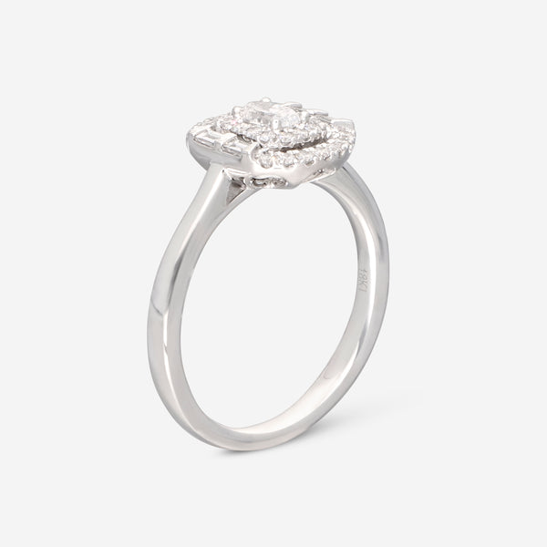 Ina Mar 18K White Gold, Diamond 0.54ct. twd. Cluster Engagement Ring IMKGK11