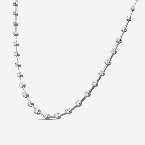 Mémoire Serena Eternity 18K White Gold Station Necklace CNDD131-18KW