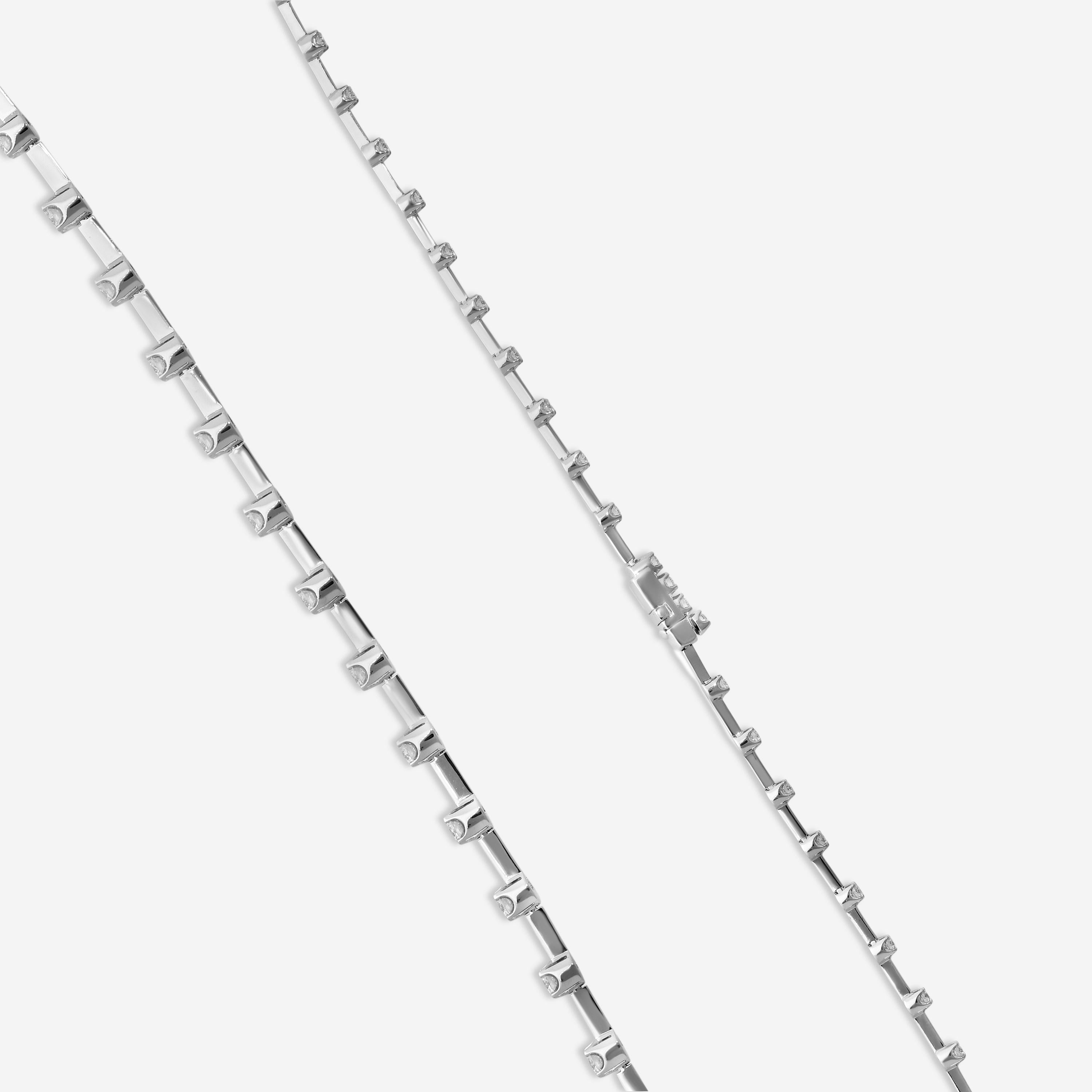 Mémoire Serena Eternity 18K White Gold Station Necklace CNDD131-18KW