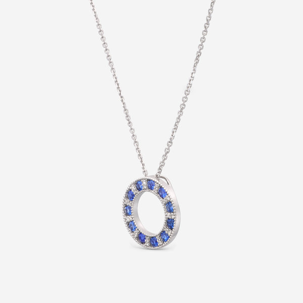 Ina Mar 14K  White Gold Diamond and 1.31ct.tw Blue Sapphire Pendant IMKGK58