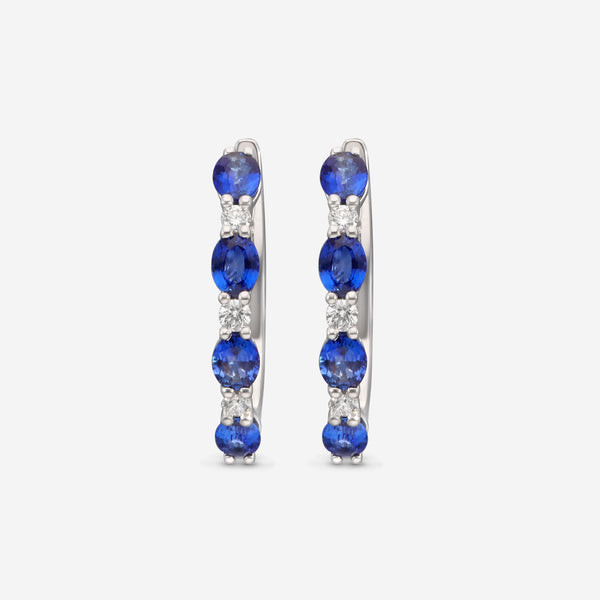 Ina Mar 14K White Gold Diamond and 1.81ct.tw Blue Sapphire Earrings IMKGK50