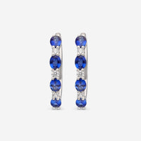 Ina Mar 14K White Gold Diamond and 1.81ct.tw Blue Sapphire Earrings IMKGK50