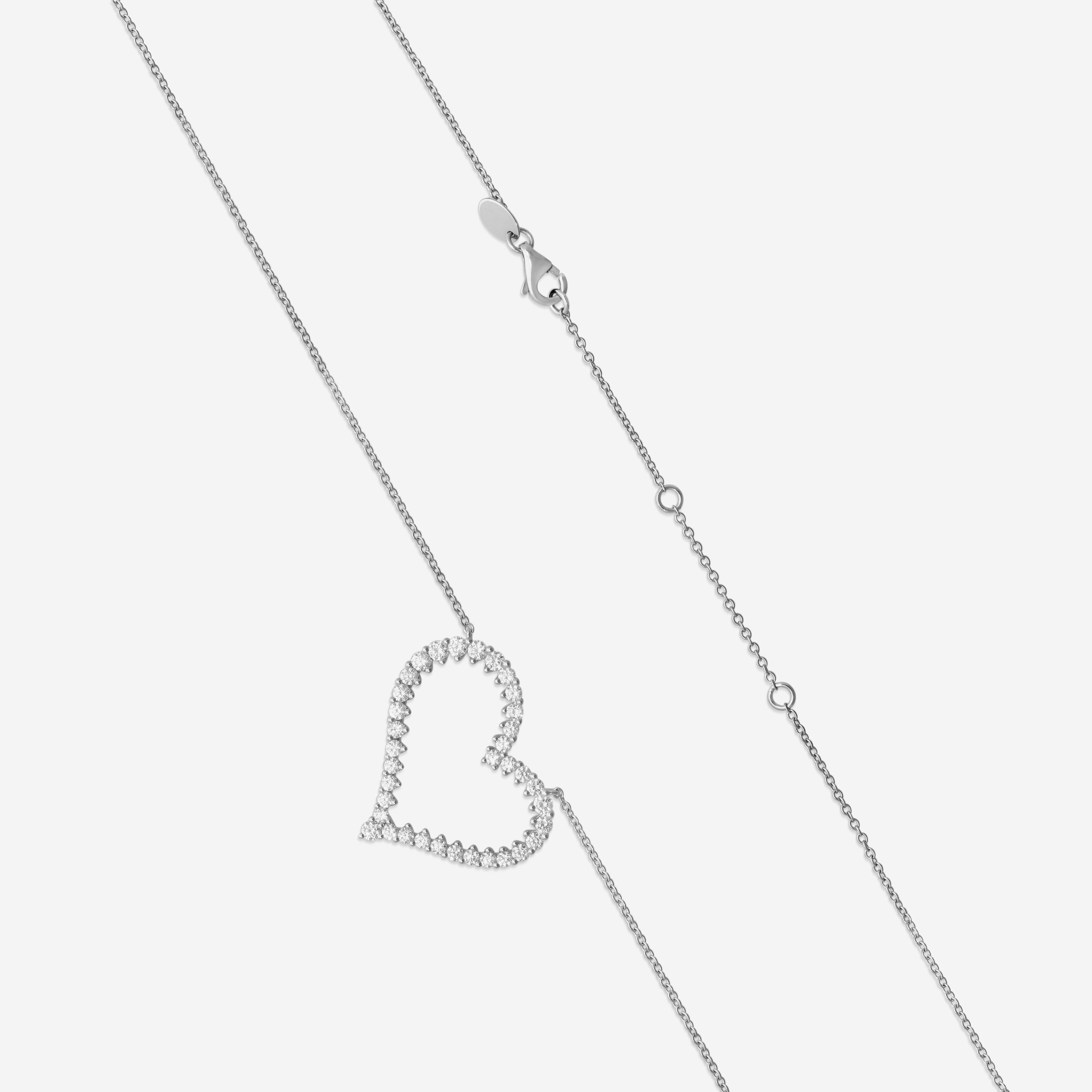 Mémoire Heart 18K White Gold Diamond Pendant Necklace CNUB21318008W72000 - THE SOLIST