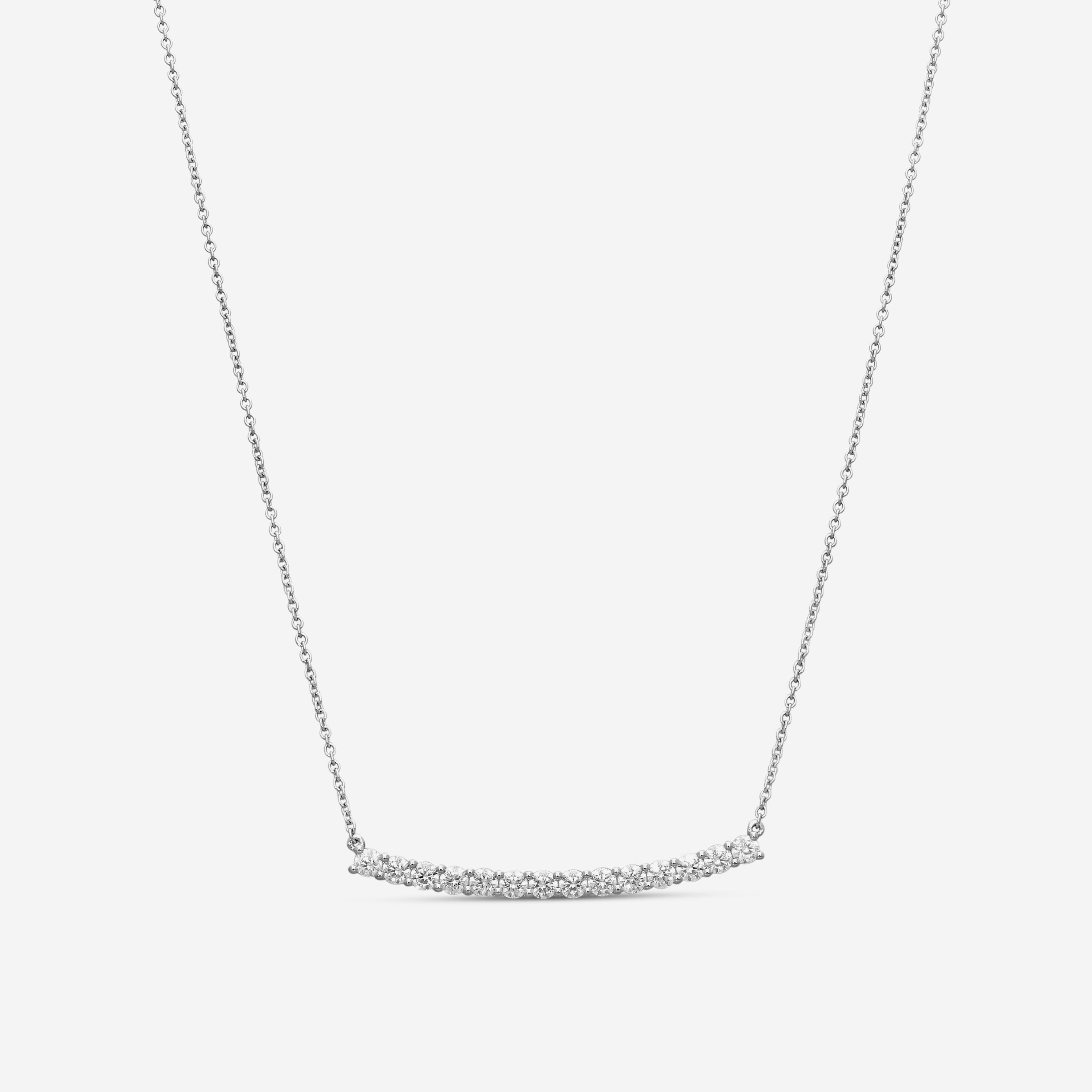 MEMOIRE - 18K WG Diamond Bar Necklace  (Approx.3.3gr./ DIA: 1.0ct.twd.) - CNUB232-WG
SIZE / L:18
