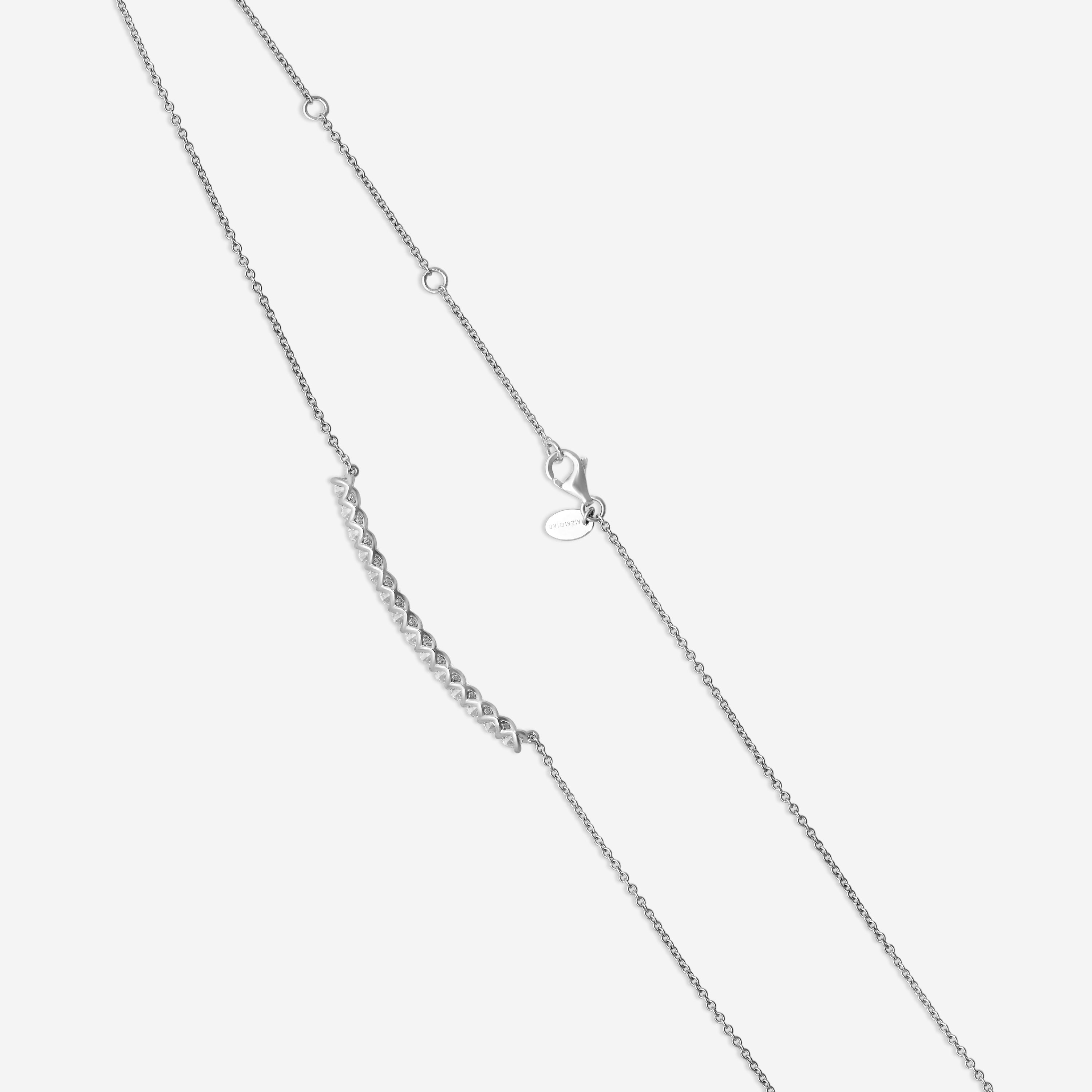 Mémoire 18K White Gold Diamond Bar Necklace CNUB232 - THE SOLIST