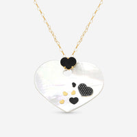 Nanis 18K Yellow Gold Black Diamond & Mother of Pearl Pendant Necklace CS4-524 - THE SOLIST