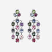 Diana M. Jewels 18K White Gold Sapphire & Diamond Chandelier Earrings CSE242