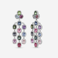 Diana M. Jewels 18K White Gold Sapphire & Diamond Chandelier Earrings CSE242