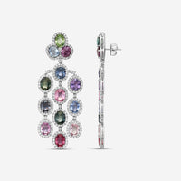 Diana M. Jewels 18K White Gold Sapphire & Diamond Chandelier Earrings CSE242