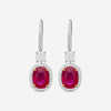 Diana M. Jewels 18K White Gold Ruby & Diamond Drop Earrings CSE260