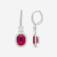 Diana M. Jewels 18K White Gold Ruby & Diamond Drop Earrings CSE260