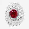 Diana M. Jewels 18K White Gold Ruby & Diamond Statement Ring CSR76