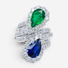 Diana M. Jewels Platinum Sapphire & Emerald Spiral Ring CSR81