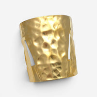 Devon Leigh Hammered Cuff 18K Yellow Gold Plated Brass Cuff Bracelet CUFF106-G