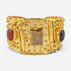 Devon Leigh Cuff 18K Yellow Gold Plated Brass Onyx & Agate Cuff Bracelet CUFF275