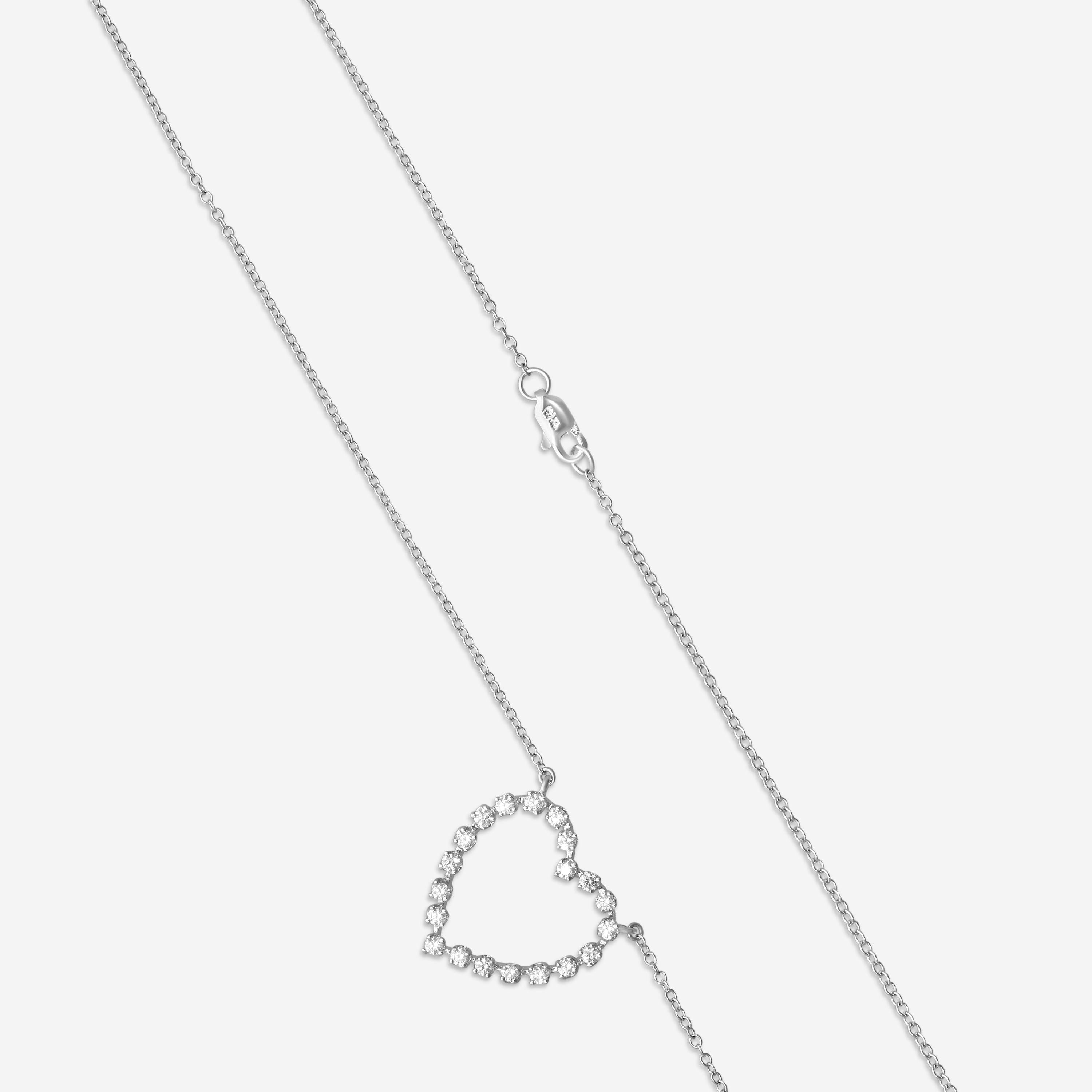 Suna 18K White Gold Diamond Heart Pendant H404W