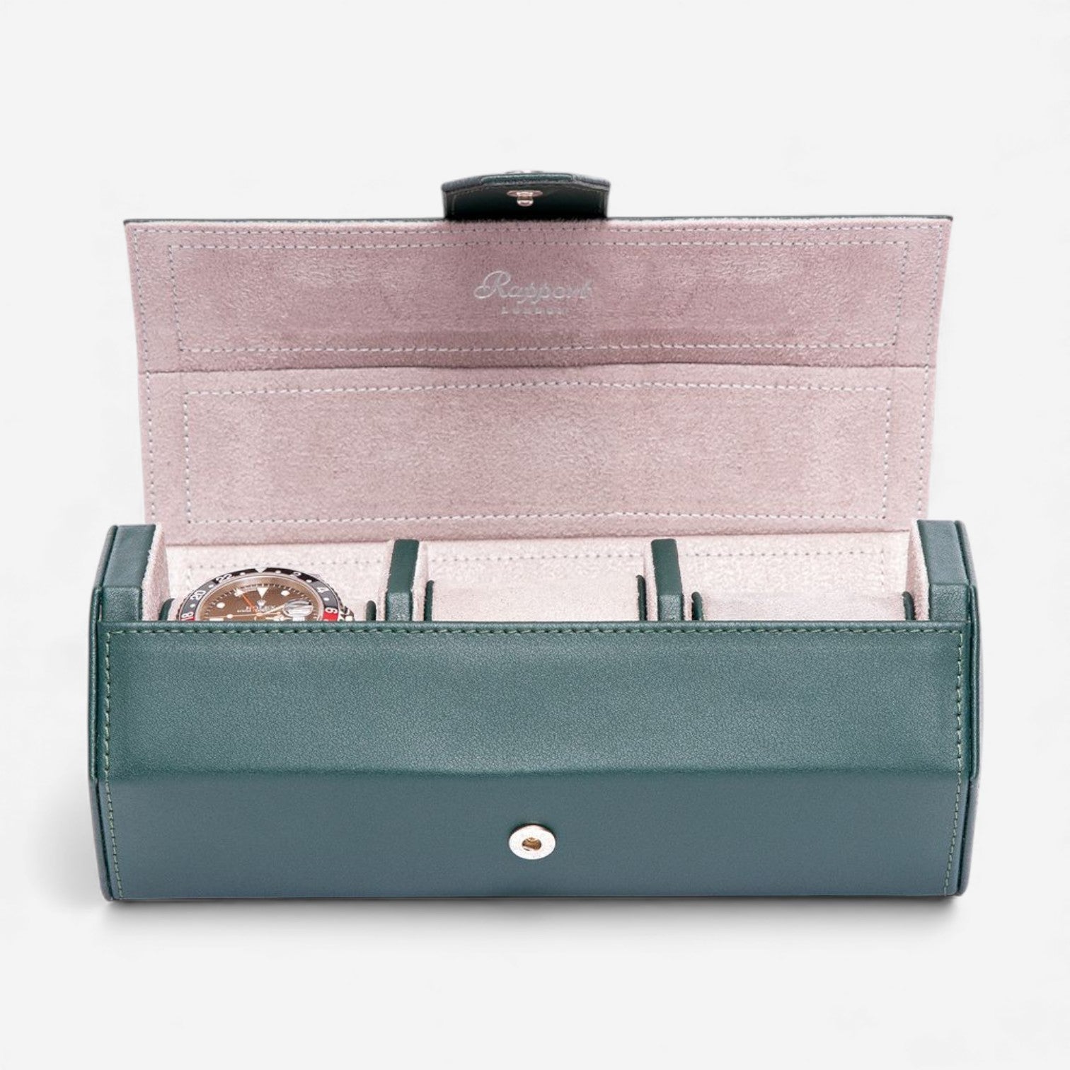 Rapport London Vantage Serpentine Leather Three Watch Roll D137