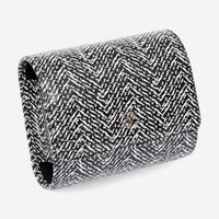 Rapport London Marlow Black Herringbone Leather Single Watch Roll D144