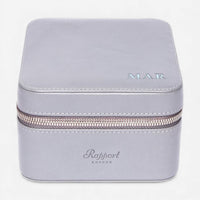 Rapport London Hyde Park Navy Grey Smooth Leather Two Watch Zip Case D264