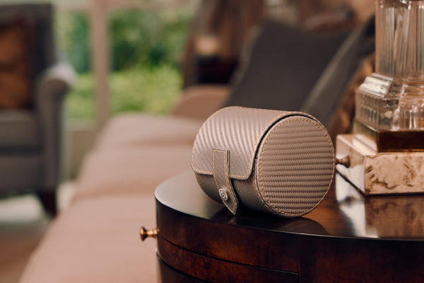 Rapport London Carbon Silver Carbon Fibre Single Watch Roll D351