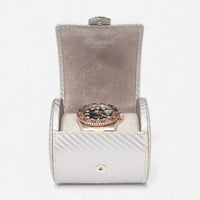 Rapport London Carbon Silver Carbon Fibre Single Watch Roll D351