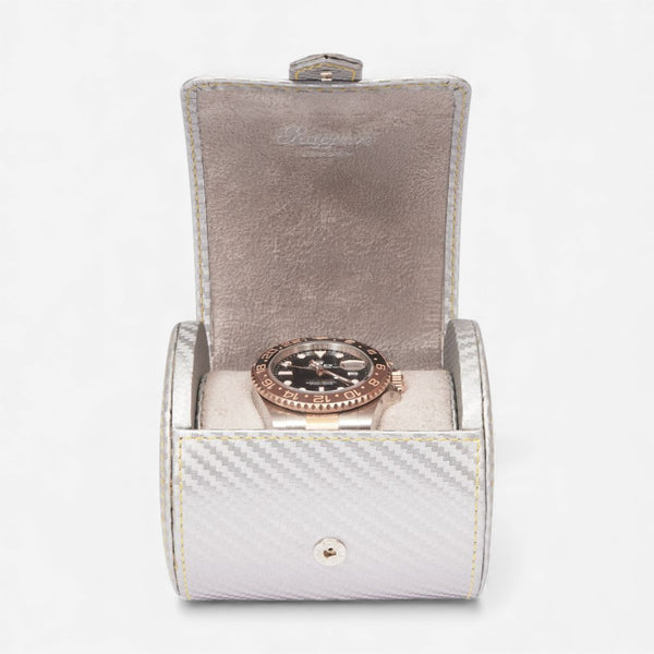 Rapport London Carbon Silver Carbon Fibre Single Watch Roll D351