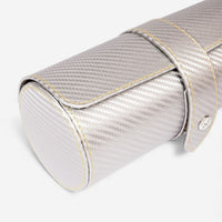 Rapport London Carbon Silver Carbon Fibre Three Watch Roll D353