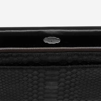 Armenta Black Waxed Python Leather Chained Clutch 11298 - THE SOLIST