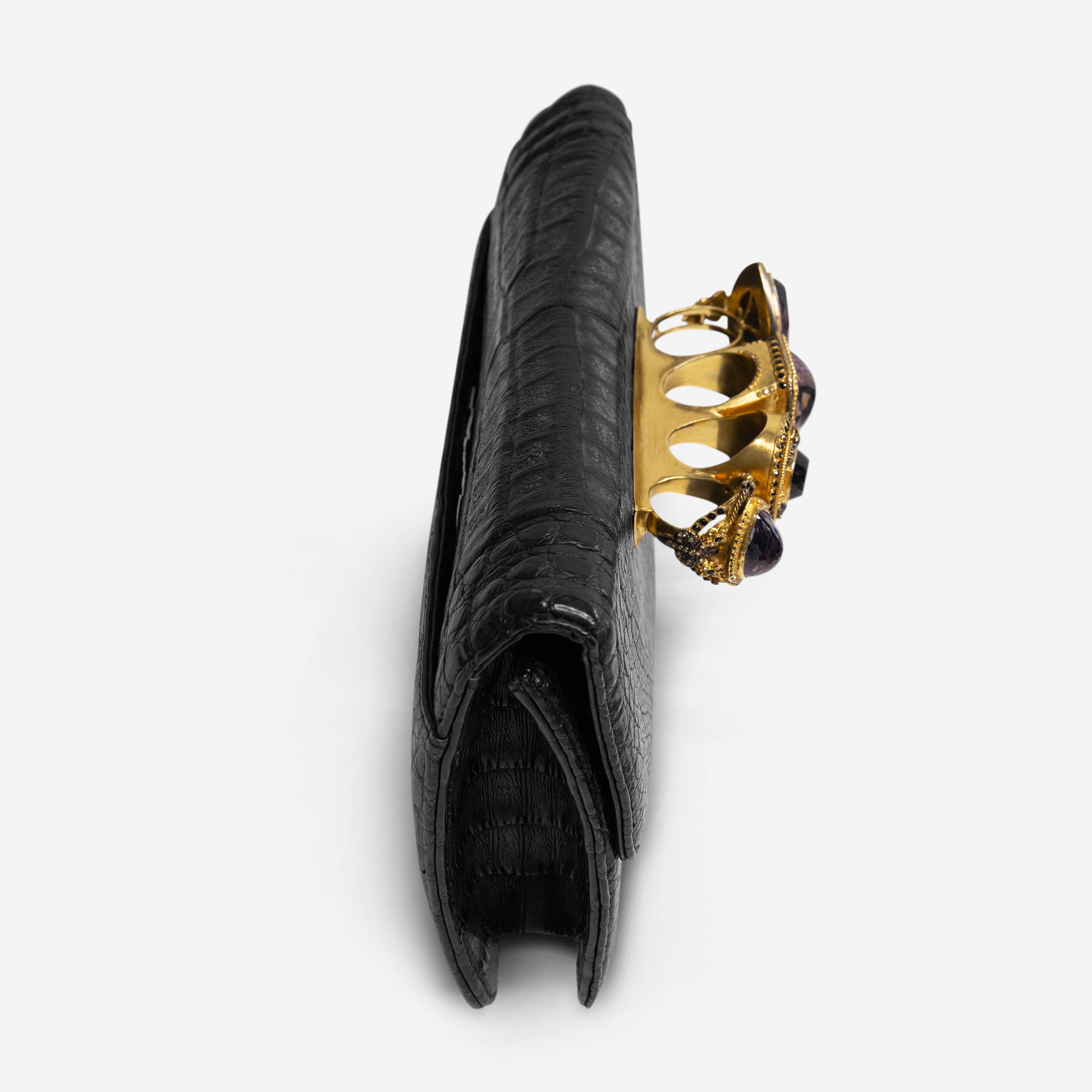 Armenta Black Caiman Leather Small Clutch 06944 - THE SOLIST