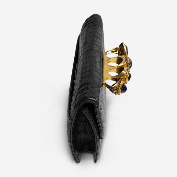 Armenta Black Caiman Leather Small Clutch 06944 - THE SOLIST