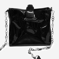 Armenta Black Patent Leather Mini Crossbody Hobo Bag 11261 - THE SOLIST