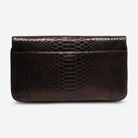 Armenta Grey Glazed Python Leather Flat Clutch 05697 - THE SOLIST