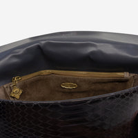 Armenta Grey Glazed Python Leather Flat Clutch 05697 - THE SOLIST