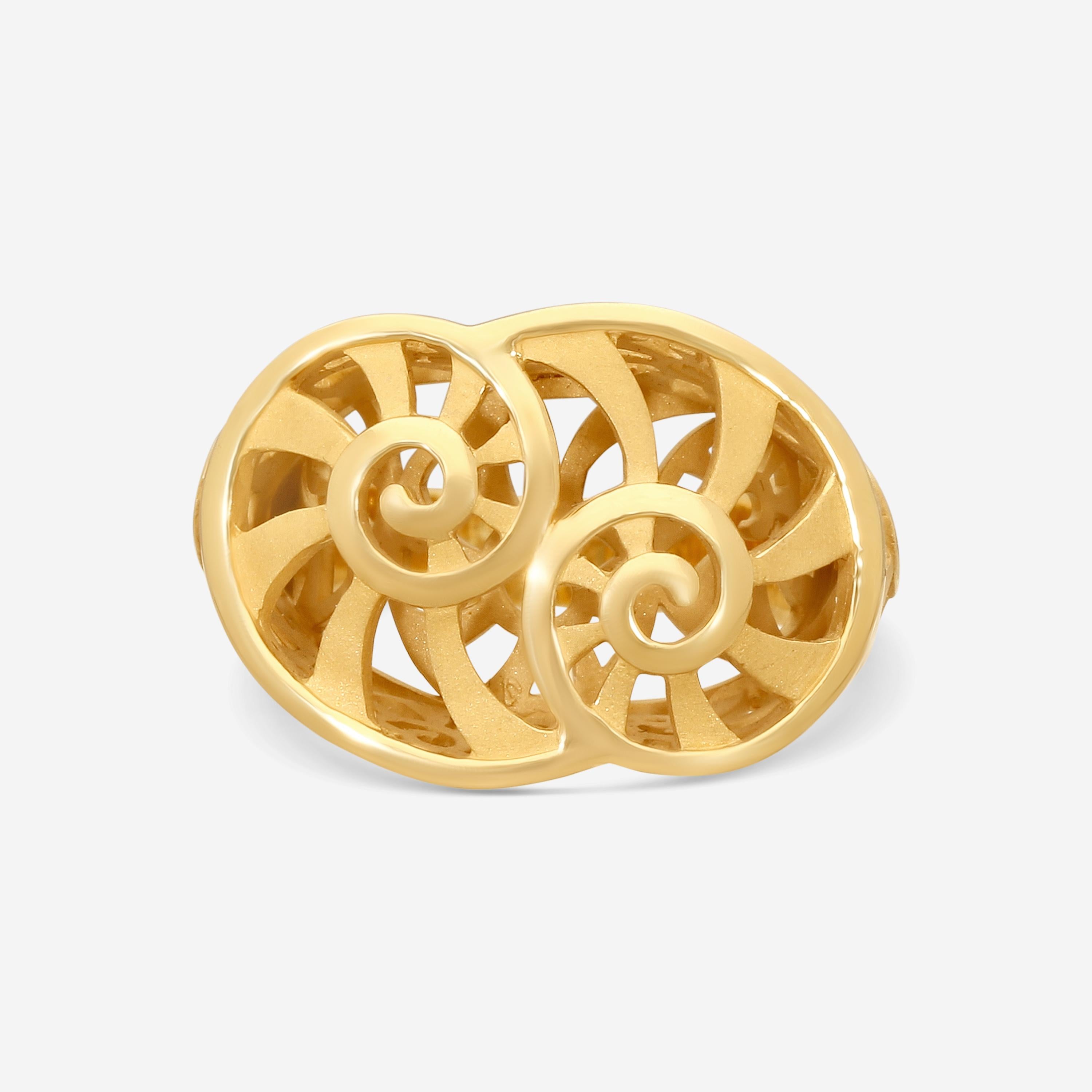 Carrera Y Carrera 18K Yellow Gold Statement Ring Sz. 7.75 DA12350-01