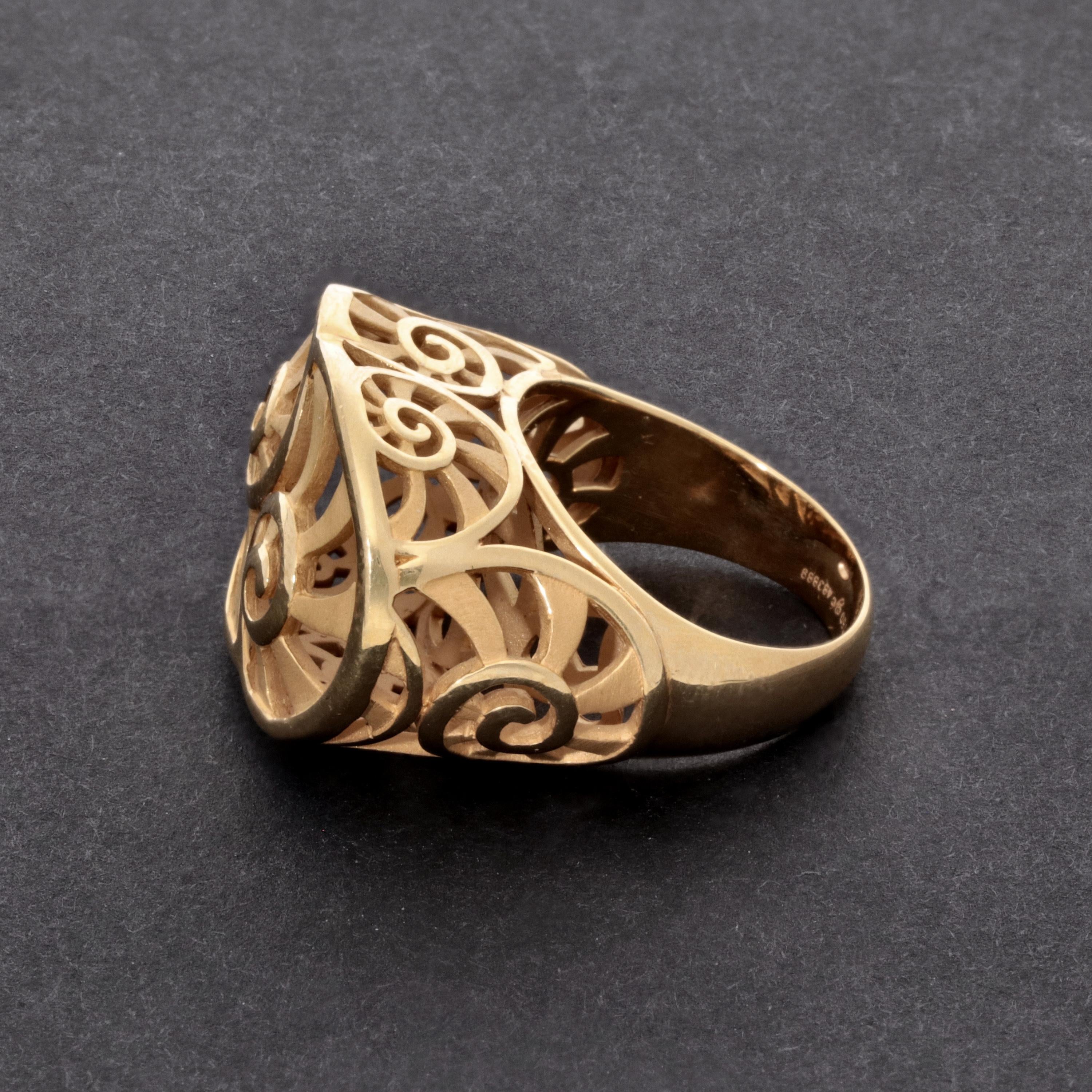 Carrera Y Carrera 18K Yellow Gold Statement Ring Sz. 7.75 DA12350-01
