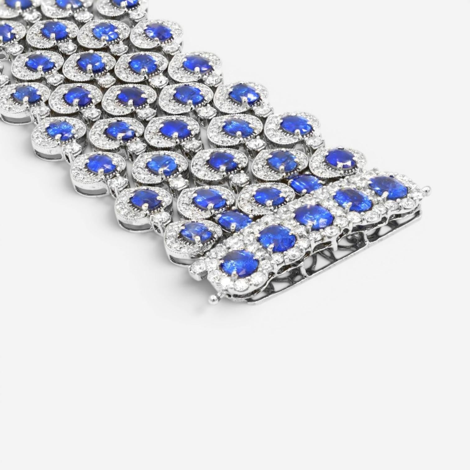 Diana M. Jewels 18K White Gold Sapphire & Diamond Multi-Strand Bracelet DBR2641