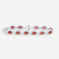 Diana M. Jewels 18K White Gold Ruby & Diamond Link Bracelet DBR2830