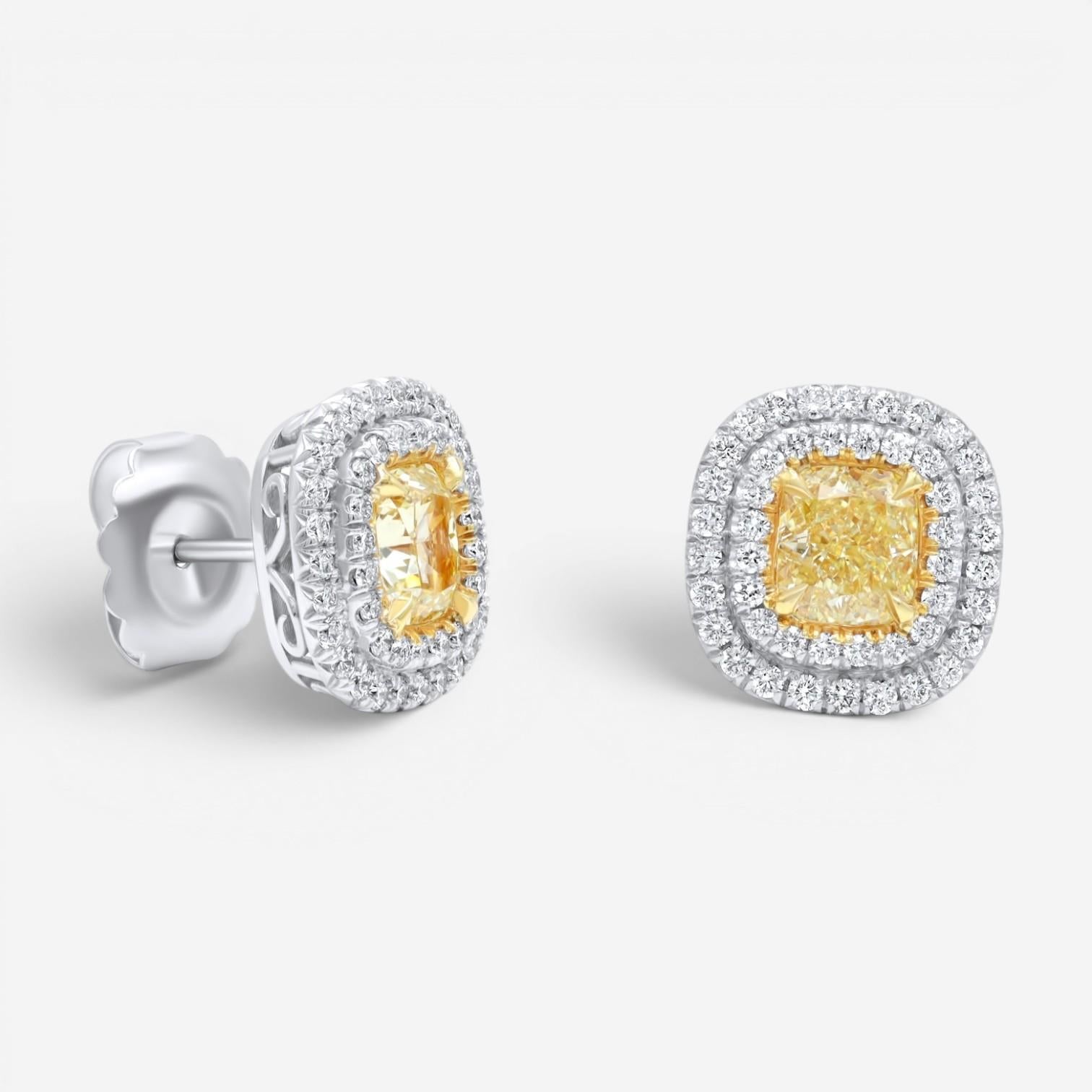 Diana M. Jewels 18K Yellow Gold Diamond Stud Earrings DEA1966