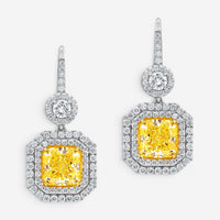Diana M. Jewels 18K Yellow Gold Diamond Double Drop Earrings DEA2055