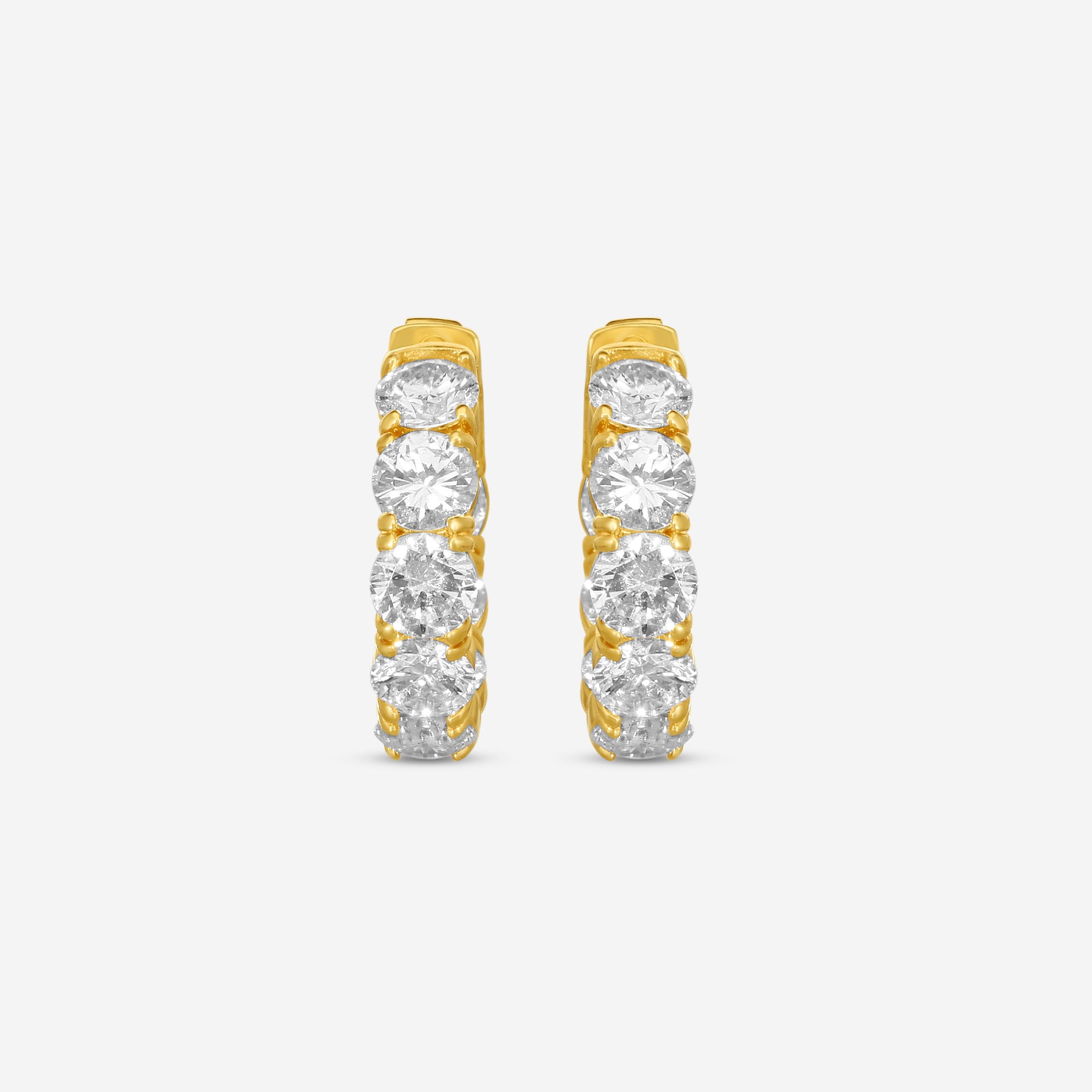 Diana M. Jewels 18K Yellow Gold Diamond Inside-Out Hoop Earrings DEA2301