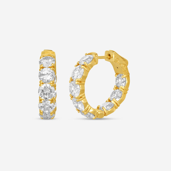 Diana M. Jewels 18K Yellow Gold Diamond Inside-Out Hoop Earrings DEA2301